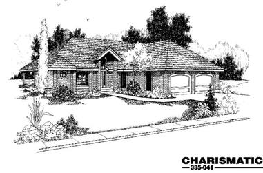 3-Bedroom, 1459 Sq Ft Ranch House Plan - 145-1016 - Front Exterior