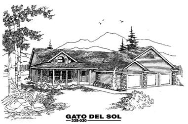 3-Bedroom, 2221 Sq Ft Country Home Plan - 145-1023 - Main Exterior
