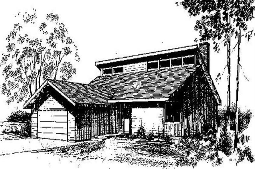3-Bedroom, 1311 Sq Ft Log Cabin Home Plan - 145-1039 - Main Exterior