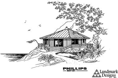 2-Bedroom, 902 Sq Ft Small House Plans House Plan - 145-1041 - Front Exterior