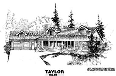 3-Bedroom, 2679 Sq Ft Country House Plan - 145-1056 - Front Exterior