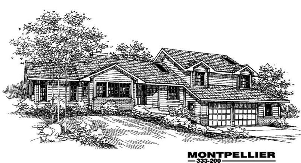 Front view of Contemporary home (ThePlanCollection: House Plan #145-1064)
