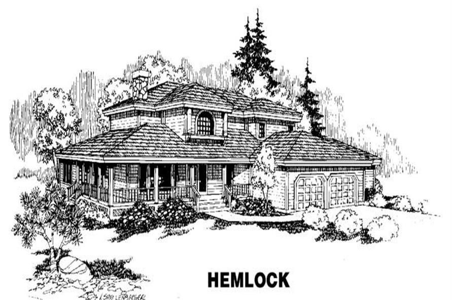 Front view of Ranch home (ThePlanCollection: House Plan #145-1068)