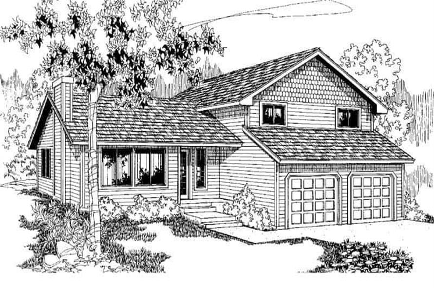 Front elevation of Contemporary home (ThePlanCollection: House Plan #145-1083)