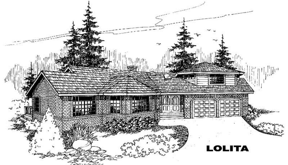 Front view of Contemporary home (ThePlanCollection: House Plan #145-1093)