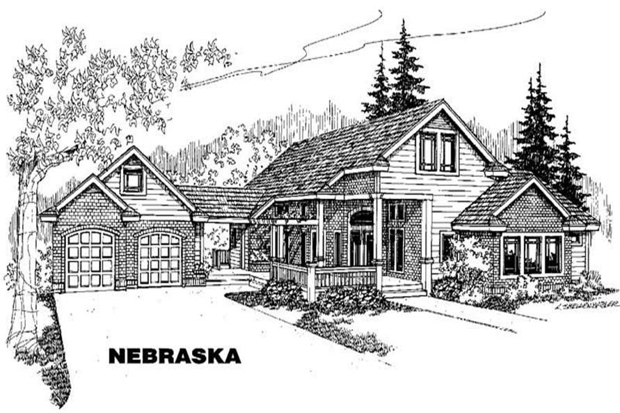 Front view of Country home (ThePlanCollection: House Plan #145-1094)
