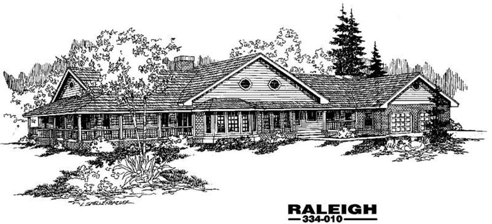 Front view of Country home (ThePlanCollection: House Plan #145-1098)