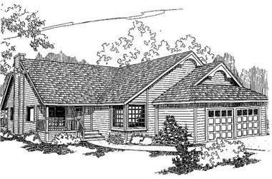 3-Bedroom, 1630 Sq Ft Ranch House Plan - 145-1100 - Front Exterior