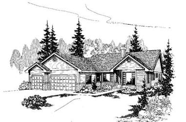 3-Bedroom, 2385 Sq Ft Ranch House Plan - 145-1101 - Front Exterior
