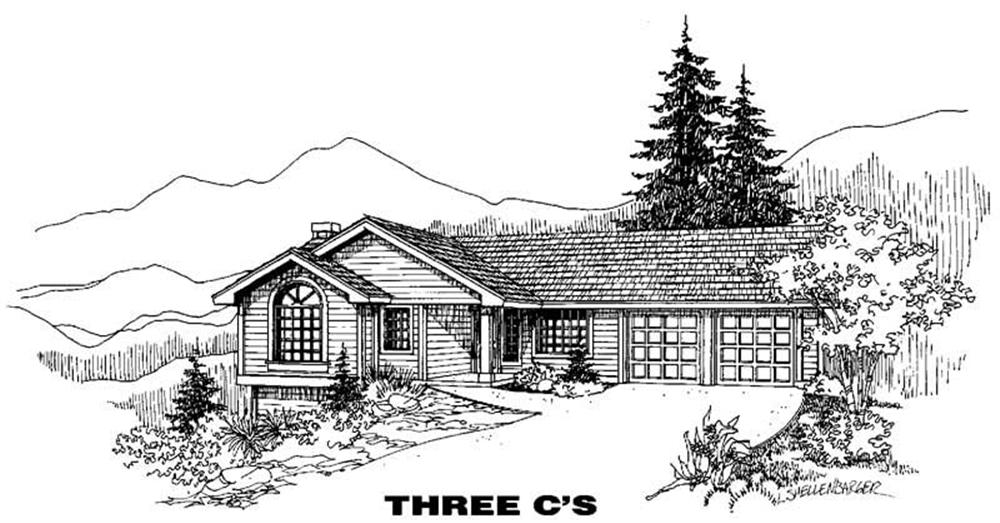 Front view of Small House Plans home (ThePlanCollection: House Plan #145-1117)