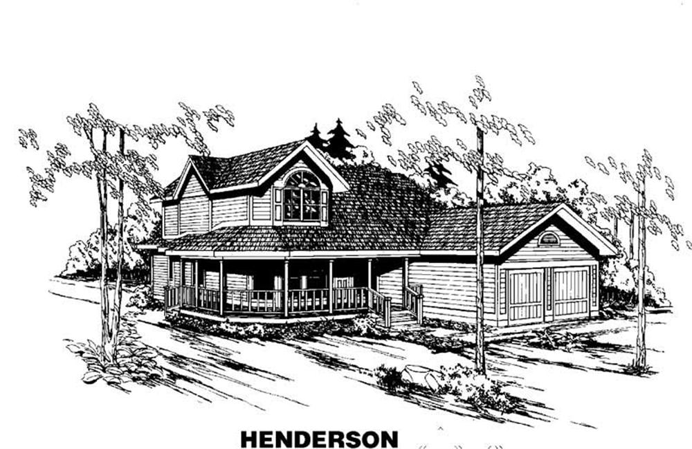 Front view of Farmhouse home (ThePlanCollection: House Plan #145-1123)