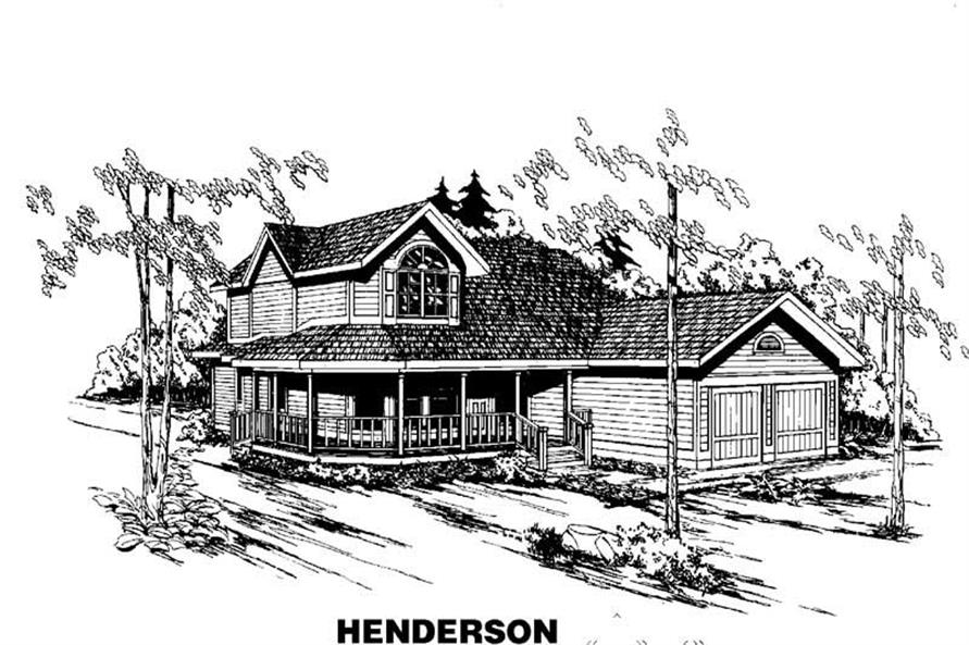 Front view of Farmhouse home (ThePlanCollection: House Plan #145-1123)