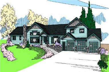 3-Bedroom, 3274 Sq Ft Traditional House Plan - 145-1125 - Front Exterior