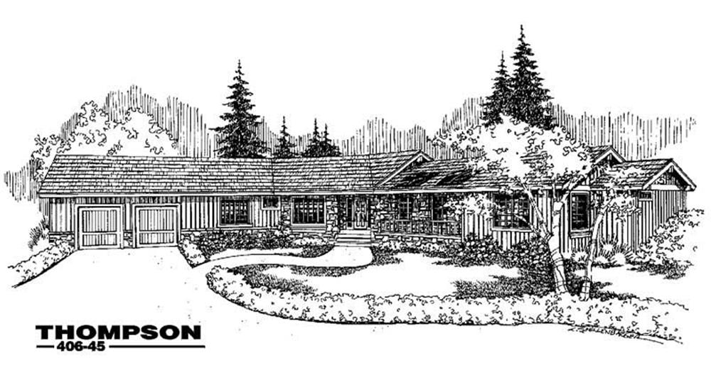 Front view of Country home (ThePlanCollection: House Plan #145-1129)