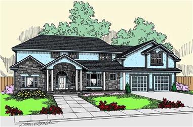 4-Bedroom, 2992 Sq Ft Traditional House Plan - 145-1130 - Front Exterior