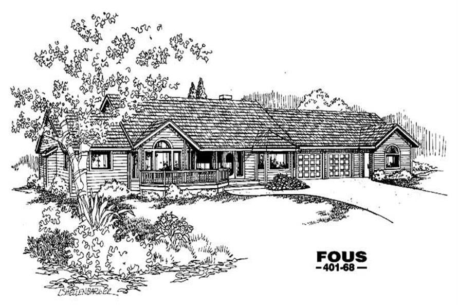 Front view of Craftsman home (ThePlanCollection: House Plan #145-1141)