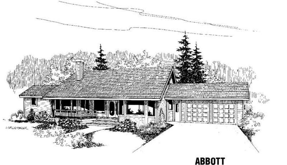 Front view of Country home (ThePlanCollection: House Plan #145-1144)