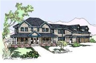 4-Bedroom, 4313 Sq Ft Country House Plan - 145-1146 - Front Exterior