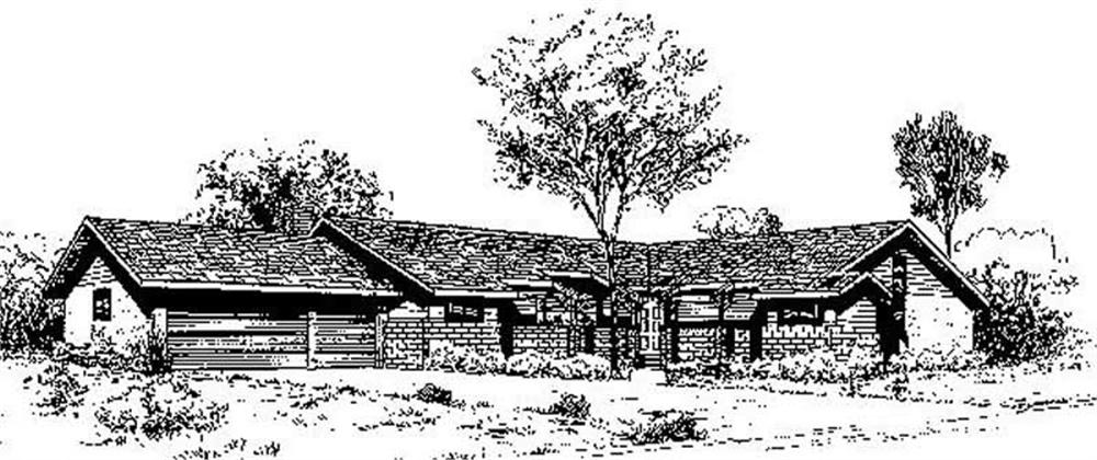 Front view of Ranch home (ThePlanCollection: House Plan #145-1149)