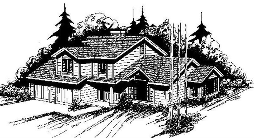 Front view of Traditional home (ThePlanCollection: House Plan #145-1165)