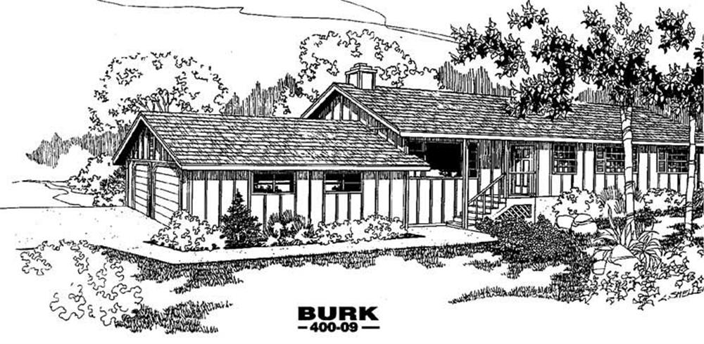 Front view of Log Cabin home (ThePlanCollection: House Plan #145-1179)