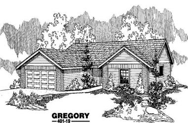 4-Bedroom, 1744 Sq Ft Ranch House Plan - 145-1187 - Front Exterior