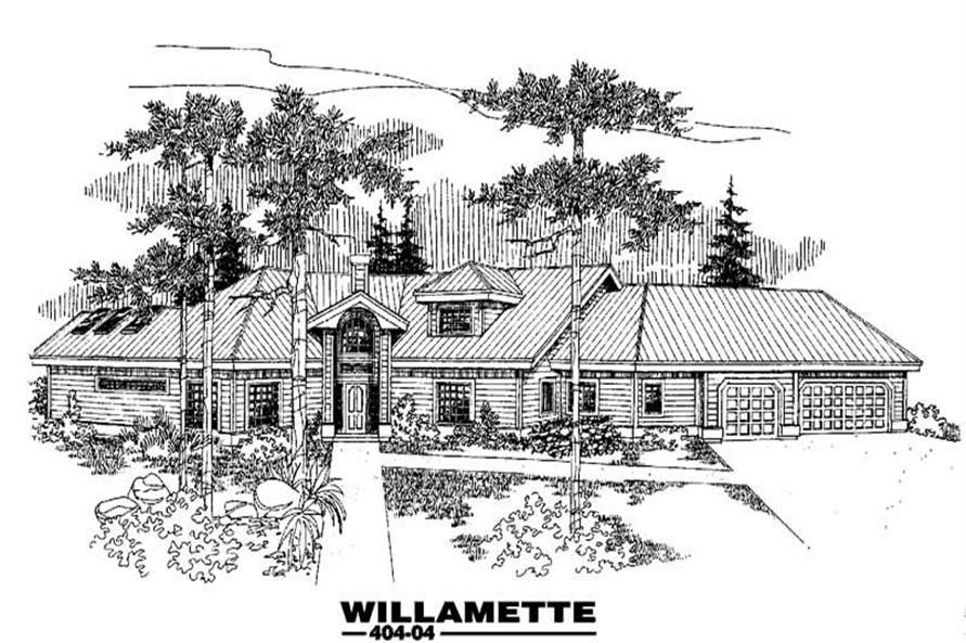 Front view of Ranch home (ThePlanCollection: House Plan #145-1188)