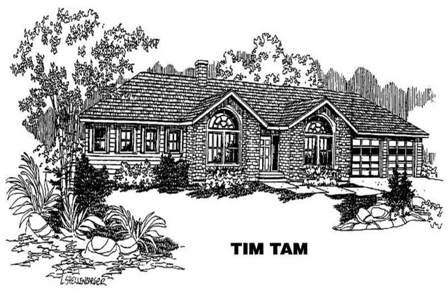 Ranch home (ThePlanCollection: Plan #145-1190)