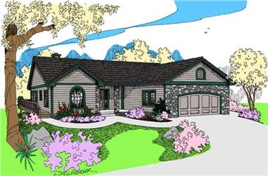 3-Bedroom, 1746 Sq Ft Luxury House Plan - 145-1200 - Front Exterior