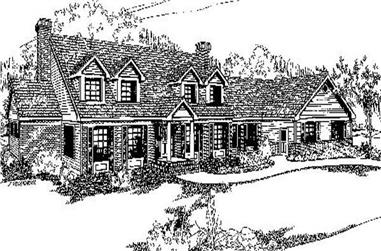 4-Bedroom, 3495 Sq Ft Country House Plan - 145-1208 - Front Exterior