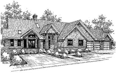 3-Bedroom, 3488 Sq Ft Ranch House Plan - 145-1213 - Front Exterior