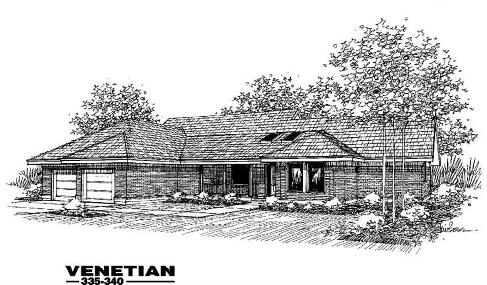 Front view of Country home (ThePlanCollection: House Plan #145-1215)