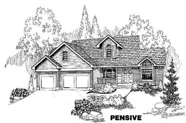 4-Bedroom, 2714 Sq Ft Traditional House Plan - 145-1217 - Front Exterior