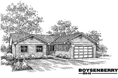 3-Bedroom, 1326 Sq Ft Ranch House Plan - 145-1225 - Front Exterior