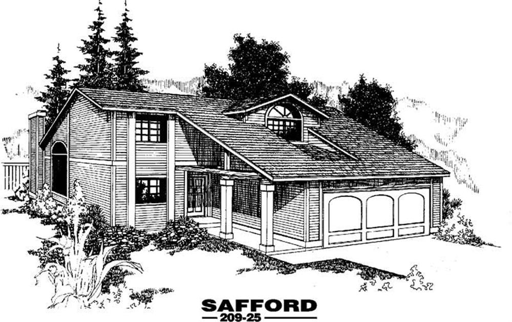 Front view of Contemporary home (ThePlanCollection: House Plan #145-1226)