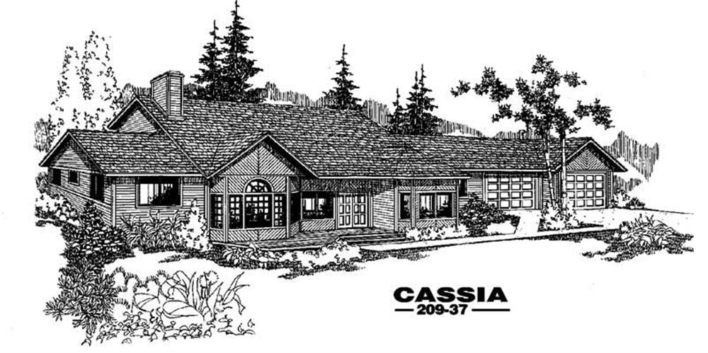 Front view of Contemporary home (ThePlanCollection: House Plan #145-1233)