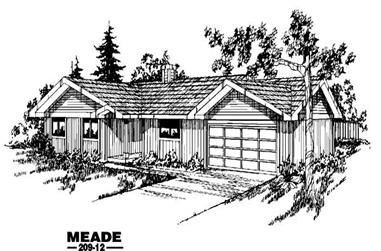 3-Bedroom, 1255 Sq Ft Country House Plan - 145-1236 - Front Exterior