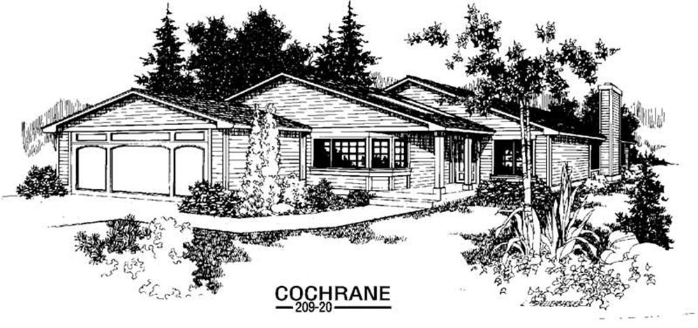 Front view of Ranch home (ThePlanCollection: House Plan #145-1245)