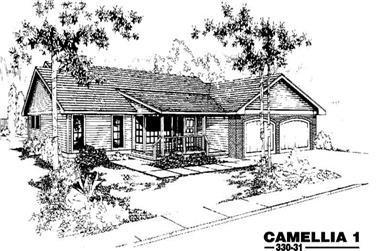 3-Bedroom, 1488 Sq Ft Country House Plan - 145-1246 - Front Exterior