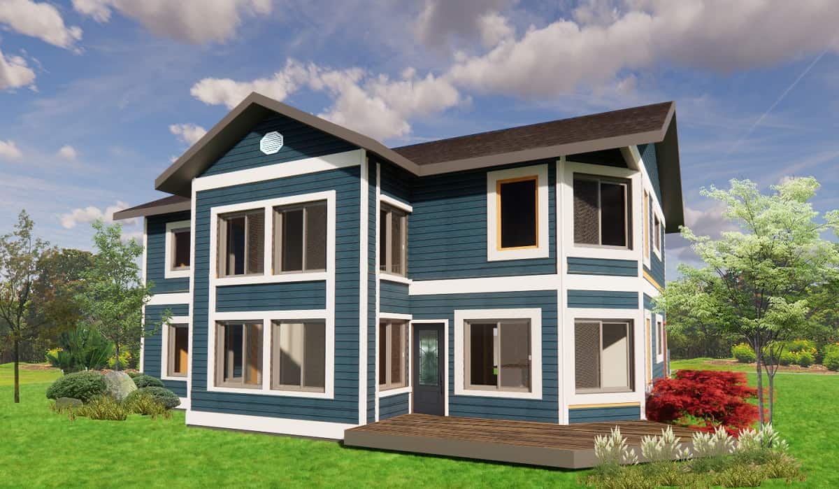 Front view of Contemporary home (ThePlanCollection: House Plan #145-1249)