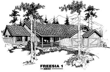 3-Bedroom, 1469 Sq Ft Small House Plans - 145-1251 - Front Exterior