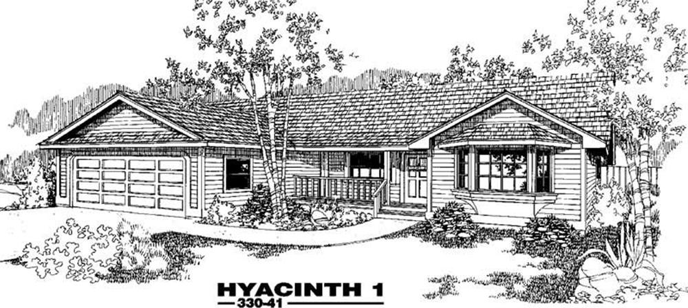 Front view of Country home (ThePlanCollection: House Plan #145-1253)