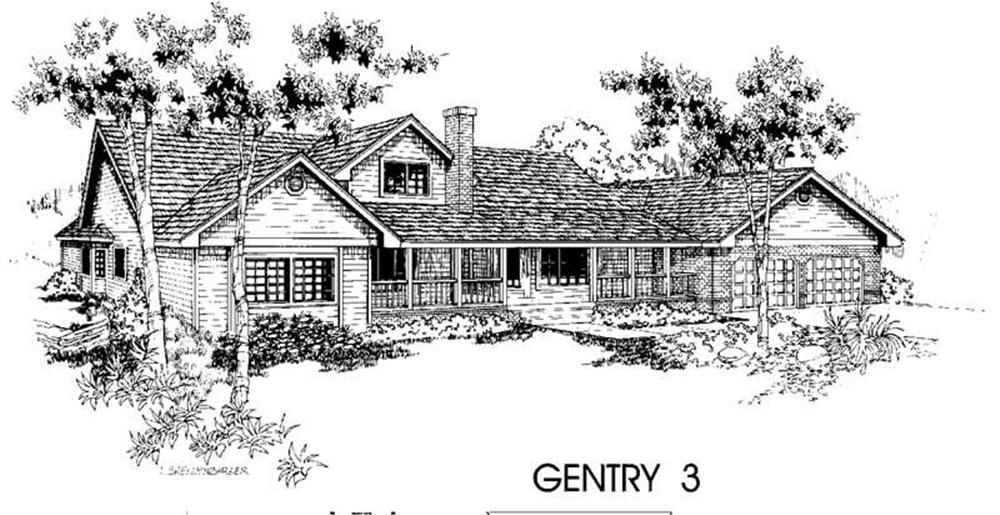 Front view of Luxury home (ThePlanCollection: House Plan #145-1255)