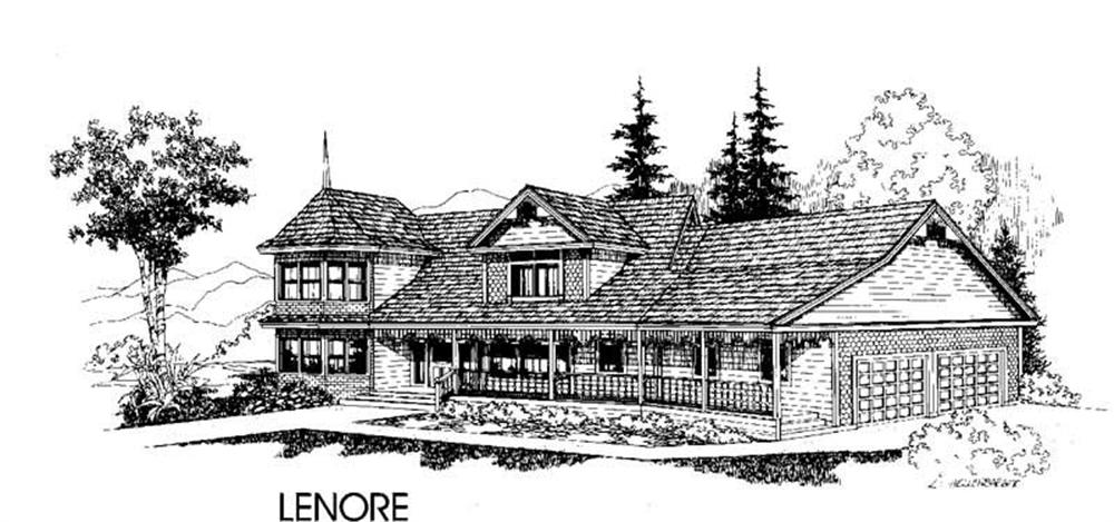Front view of Country home (ThePlanCollection: House Plan #145-1257)
