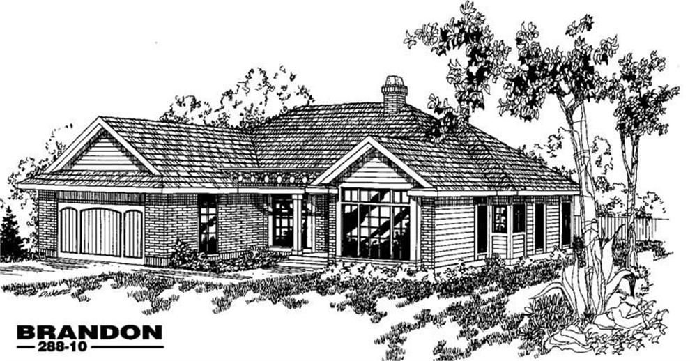 Front view of Contemporary home (ThePlanCollection: House Plan #145-1264)