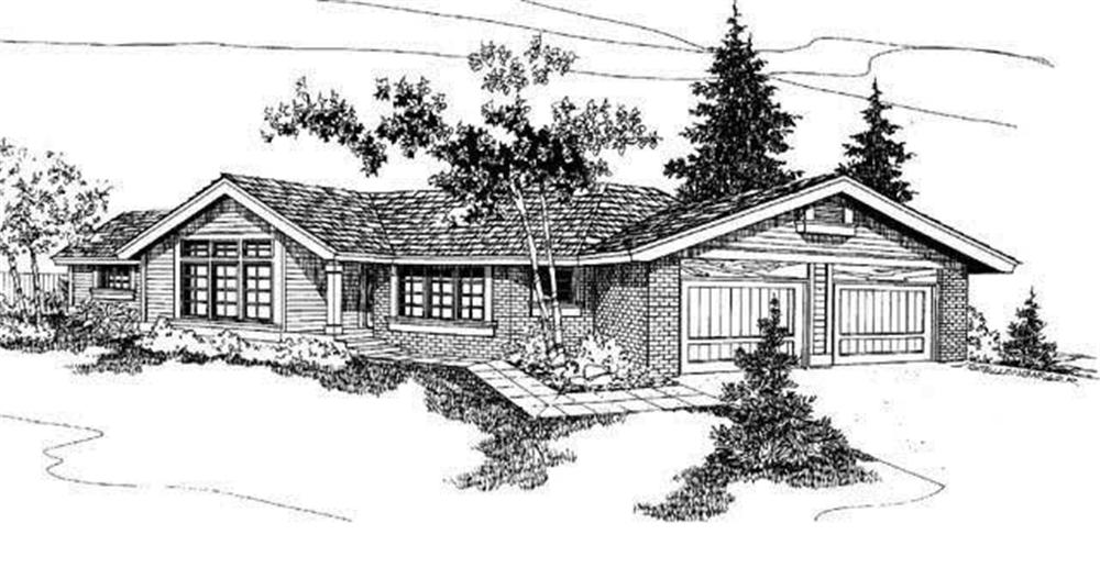 Front view of Contemporary home (ThePlanCollection: House Plan #145-1268)