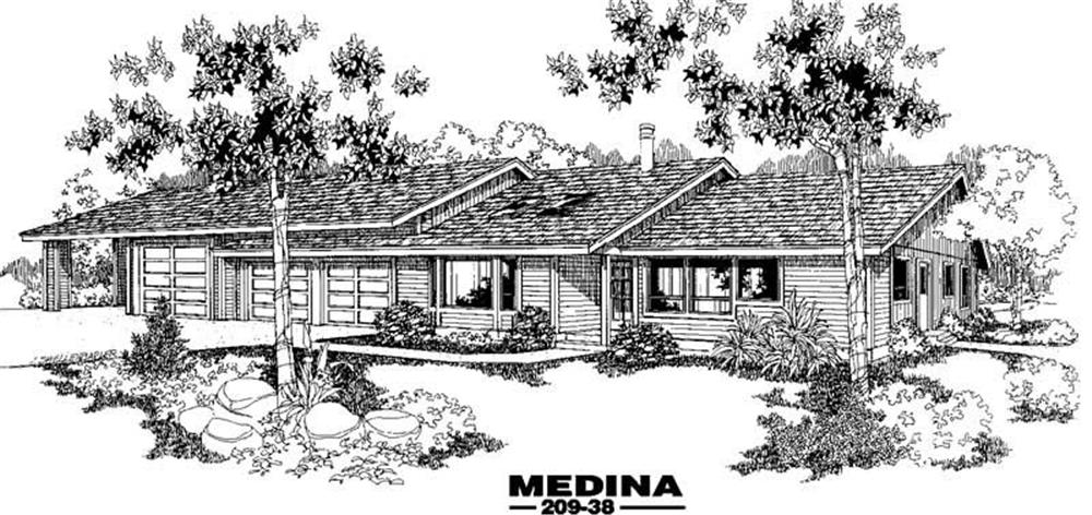 Front view of Contemporary home (ThePlanCollection: House Plan #145-1271)
