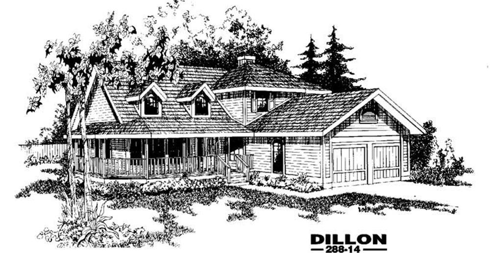 Front view of Ranch home (ThePlanCollection: House Plan #145-1279)