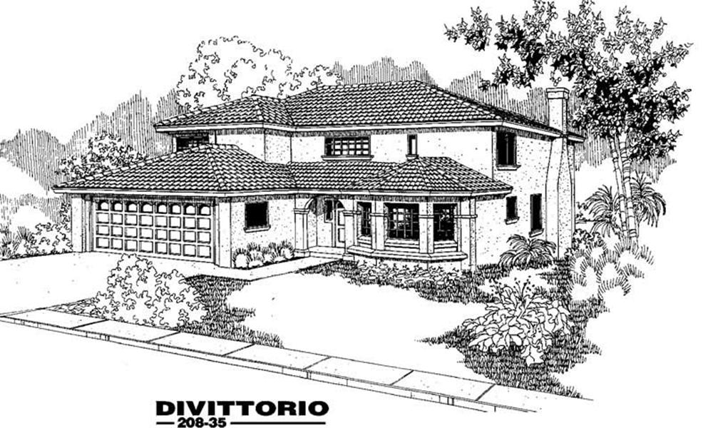 Front view of Contemporary home (ThePlanCollection: House Plan #145-1280)