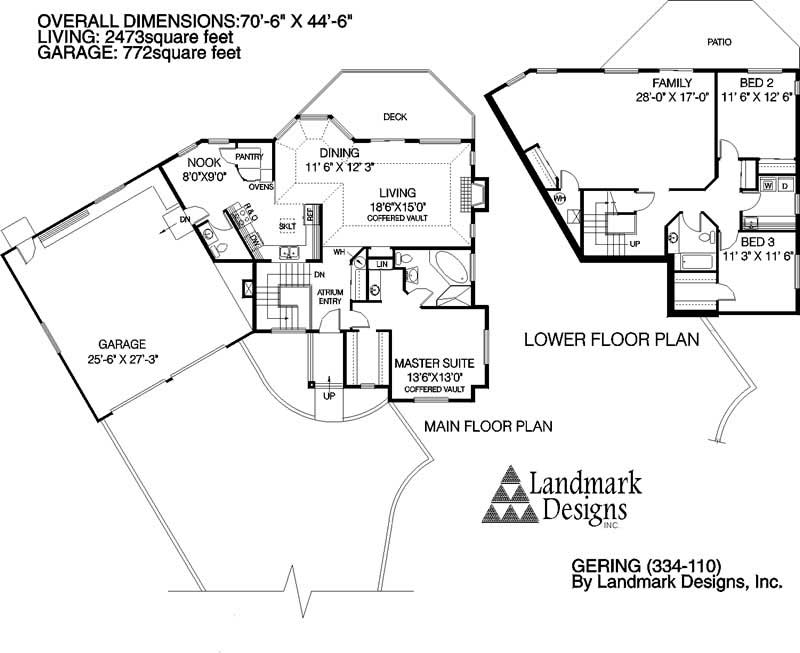 Floor Plan First Story of Ranch Plan #145-1284